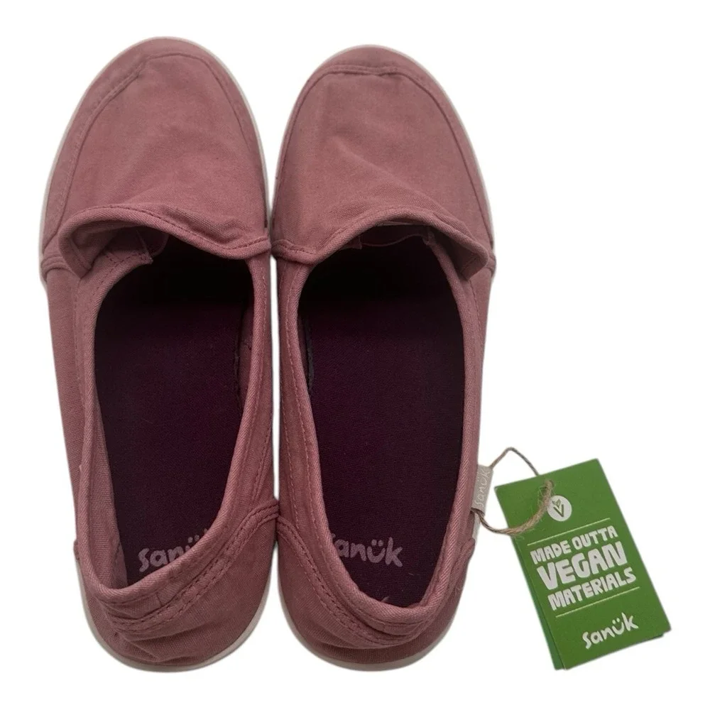 Sanuk Pair O Dice Shoes Womens 8 Heather Rose Pink Slip On Loafers Flats NWT - Picture 9 of 10